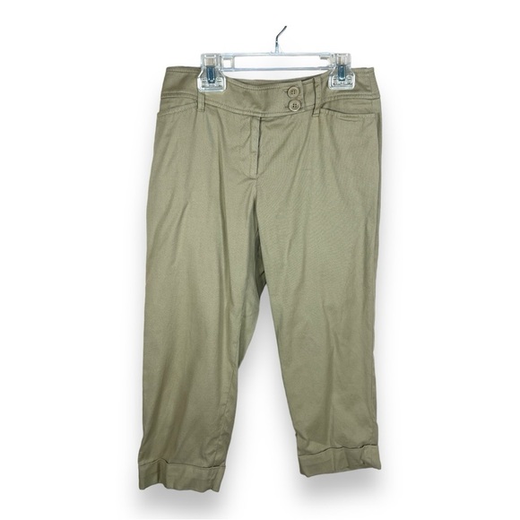 SIZE 2 PETITE ANN TAYLOR LOFT BEIGE KHAKI CROPPED CAPRI PANTS NEUTRAL OUTDOOR - Picture 1 of 9